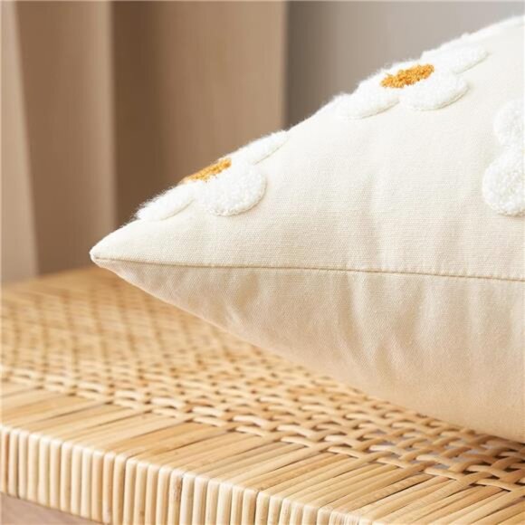 EMEMA Decorative Throw Pillow Covers Sun Flower Jacquard Pillowcase Cushion - Picture 2 of 7